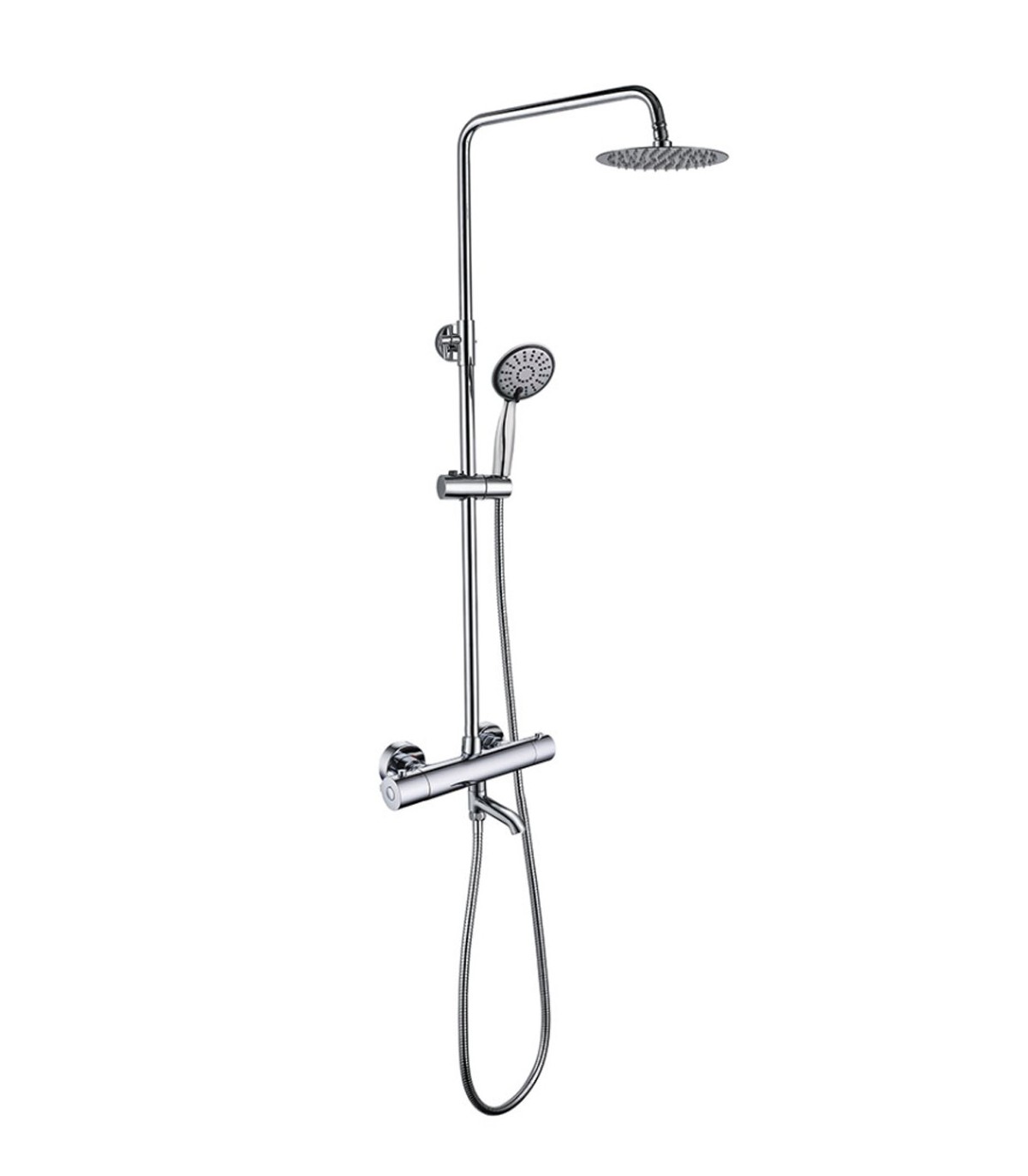 Comprar Barra de ducha termostatica redonda acero cepillado online